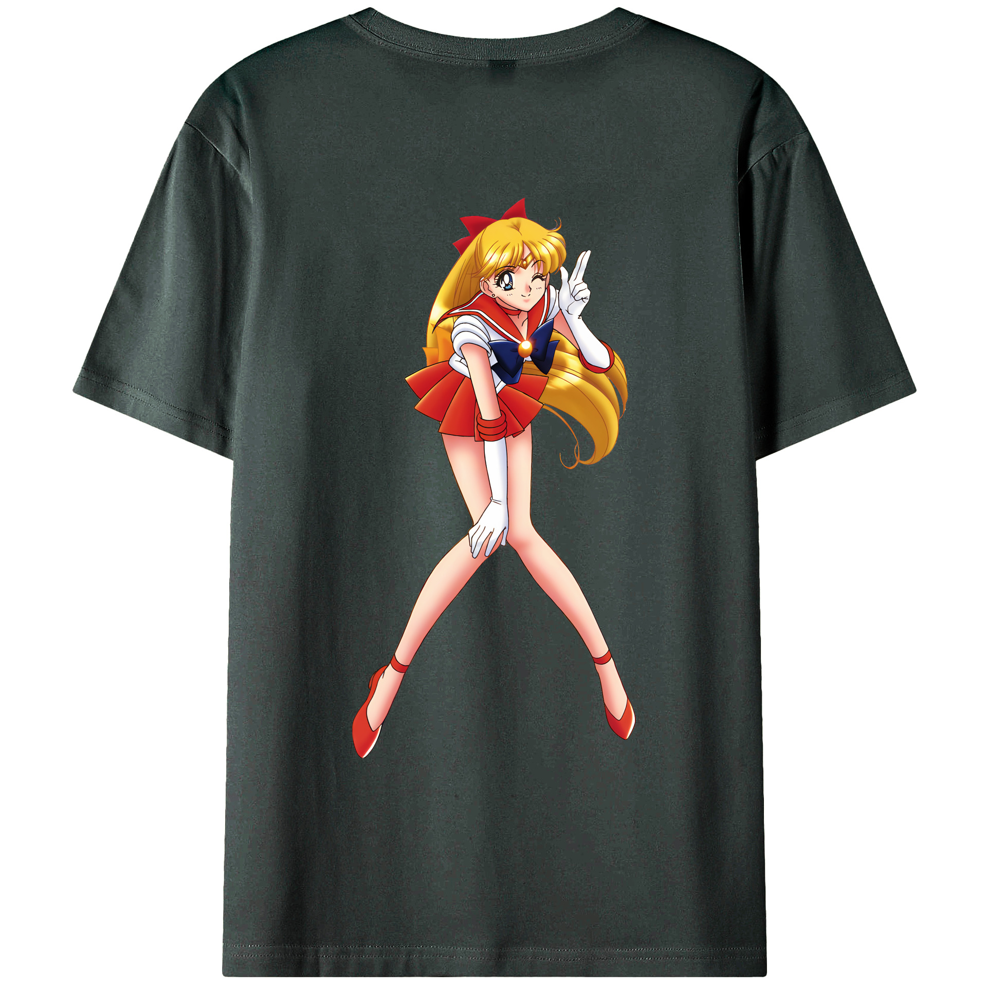（画像用） 美少女戦士セーラームーン 愛野 美奈子 あいの みなこ Sailor Moon Aino Minako 綿100％ メンズ半袖Tシャツ（バックプリント） 通気性